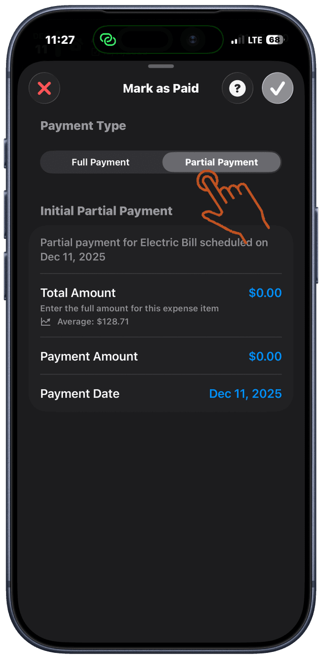 Setting Up Partial Payments